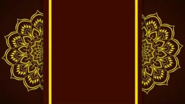 Animation yellow Islamic symbols isolate on red background.