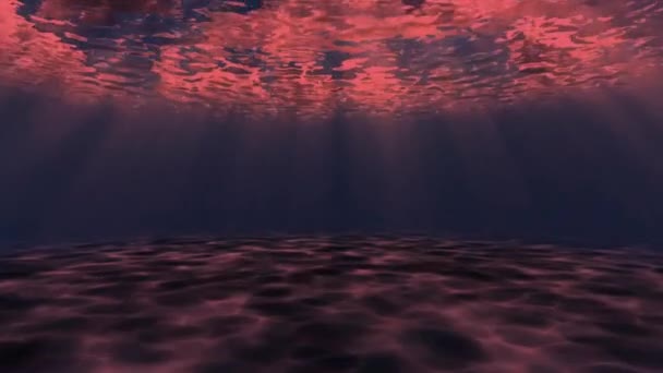 Realistic Red Sunshine Blue Sea — Stok video