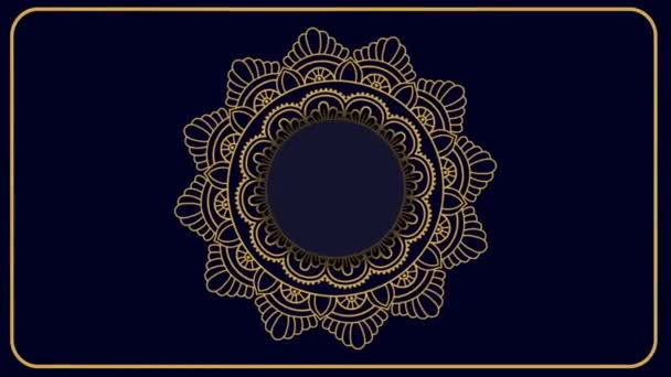 Animation Yellow Islamic Symbols Isolate Blue Background — стокове відео