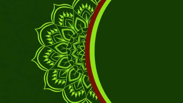 Animation Yellow Islamic Symbols Isolate Green Background — Αρχείο Βίντεο