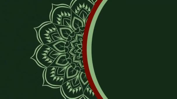 Animation White Islamic Symbols Isolate Green Background — Vídeo de Stock