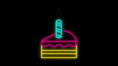 Animation blue candles isolate on black background.