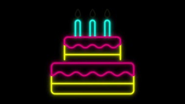Animation blue candles isolate on black background.