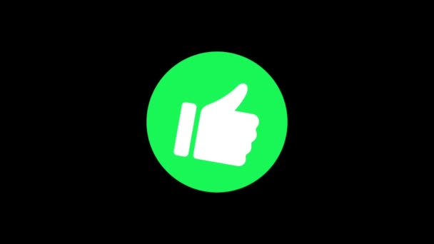 Animation Green Hand Black Background — Vídeo de stock