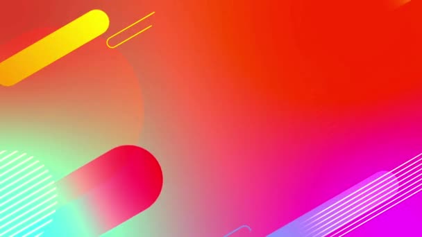 Animation Colorful Geometric Shape Intro Template Pastel Background — Video