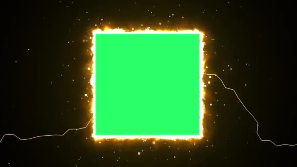 Animation Colorful Geometric Shape Intro Template Orange Sparkle Green Background — Stockvideo