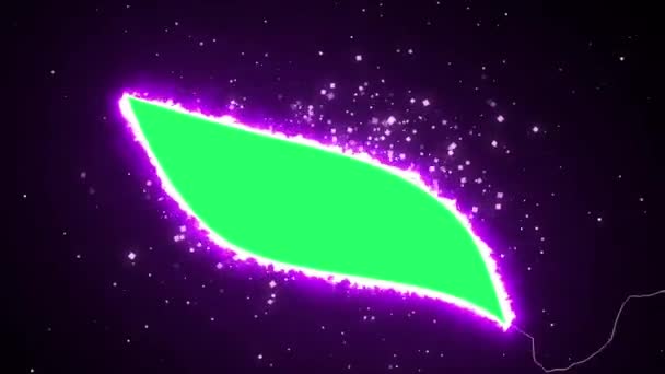 Animation Colorful Geometric Shape Intro Template Purple Sparkle Green Background — Vídeo de stock