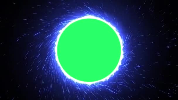 Animation Colorful Geometric Shape Intro Template Blue Sparkle Green Background — Stockvideo