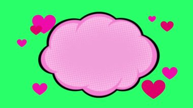 Canlandırma pembe çubuğu yeşil arkaplandaki metin için izole et.