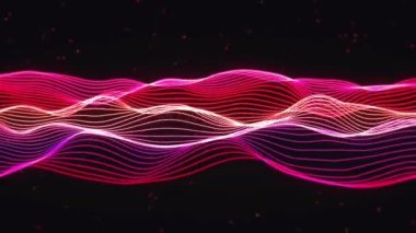 Renkli neon çizgileri canlandırması soyut arkaplan dalgası.