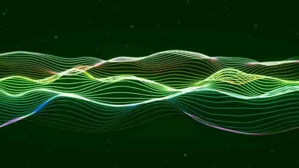 Animation Lignes Fluo Colorées Vague Fond Abstrait — Video