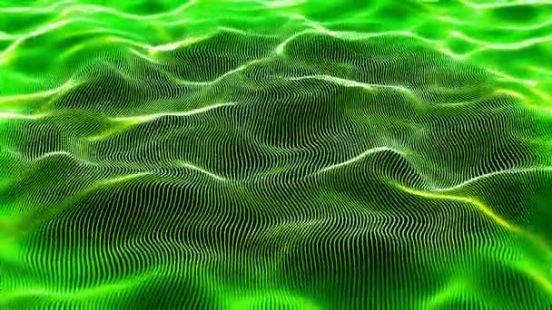 Animatie Kleurrijke Neon Licht Netwerk Golf Abstracte Achtergrond — Stockvideo