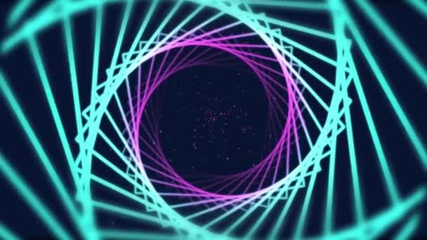 Animation Bunte Neon Linien Winken Abstrakten Hintergrund — Stockvideo