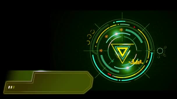 Animación Círculo Verde Hud Marco Digital Con Barra Espacio Verde — Vídeos de Stock