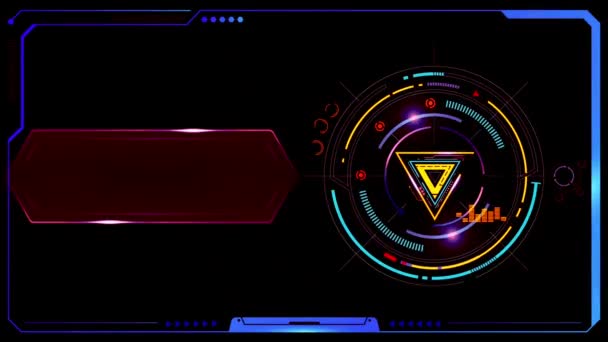 Animacja Niebieski Okrąg Hud Digital Frame Red Space Bar Texture — Wideo stockowe