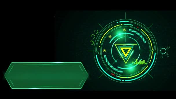 Animacja Zielony Okrąg Hud Digital Frame Green Space Bar Texture — Wideo stockowe