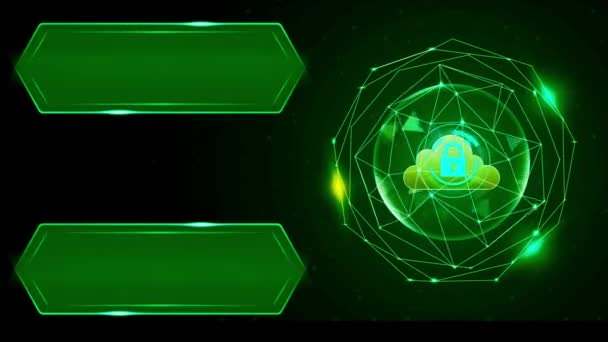 Animatie Groene Cirkel Hud Digitaal Frame Met Groene Spatiebalk Voor — Stockvideo