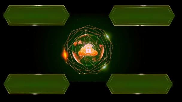 Κινούμενο Πράσινο Κύκλο Hud Ψηφιακό Πλαίσιο Πράσινο Πλήκτρο Διαστήματος Για — Αρχείο Βίντεο