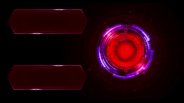 动画蓝圆Hud数字帧与2个红色空格键的纹理 — 图库视频影像