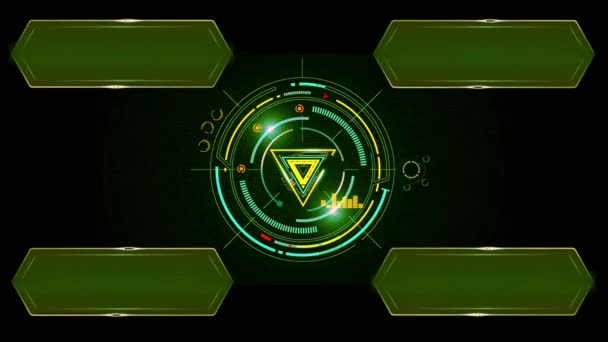 Animacja Zielony Okrąg Hud Digital Frame Green Space Bar Texture — Wideo stockowe