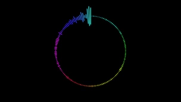 Animação Colorido Efeito Onda Nois Isolado Fundo Preto — Vídeo de Stock