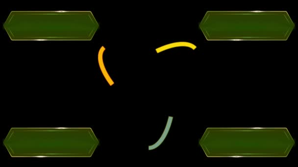 黒の背景に隔離されたアニメーション緑の原子構造科学オブジェクト — ストック動画