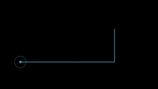 Синяя Линия Анимации Инфографической Текстуры Изолировать Черном Фоне — стоковое видео