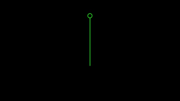 Animation Green Line Infographic Texture Isolate Black Background — Stock Video