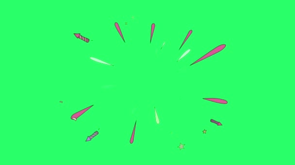 Animación Cintas Colores Partícula Con Marco Verde Para Plantilla Feliz — Vídeo de stock