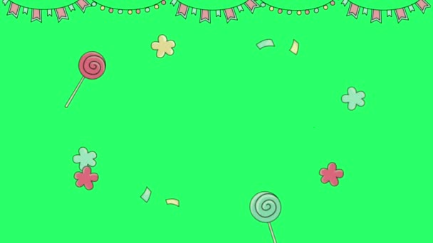Ruban Coloré Animation Particule Avec Cadre Vert Pour Modèle Happy — Video