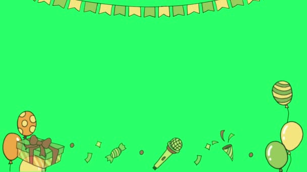 Ruban Coloré Animation Particule Avec Cadre Vert Pour Modèle Happy — Video