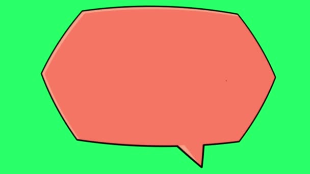 緑の背景に隔離されたアニメーション赤いテキストボックスの形状 — ストック動画