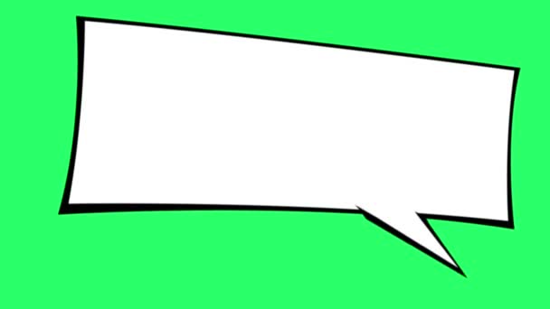 Animação Caixa Texto Branco Isolado Fundo Verde — Vídeo de Stock