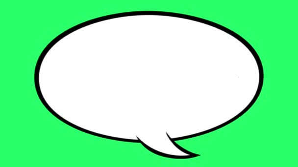 Animace Bílé Textové Pole Izolovat Zeleném Pozadí — Stock video