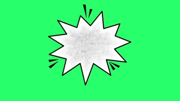 Animatie Witte Tekstvak Geometrie Vorm Isoleren Groene Achtergrond — Stockvideo