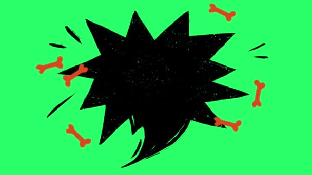 Animation Svart Textruta Geometri Form För Halloween Dag Isolat Grön — Stockvideo