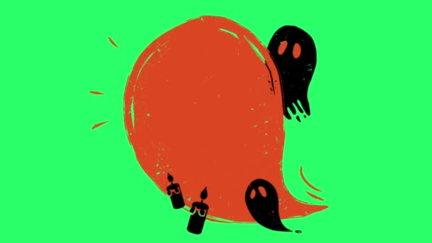 Animation Weißes Textfeld Geometrie Form Für Halloween Tag Isolieren Auf — Stockvideo