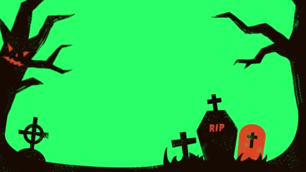 Animazione Halloween Frame Isolare Con Schermo Verde — Video Stock