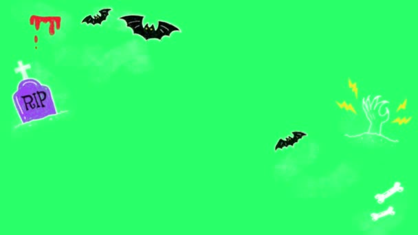 Animation Halloween Ram Isolat Med Grön Skärm — Stockvideo