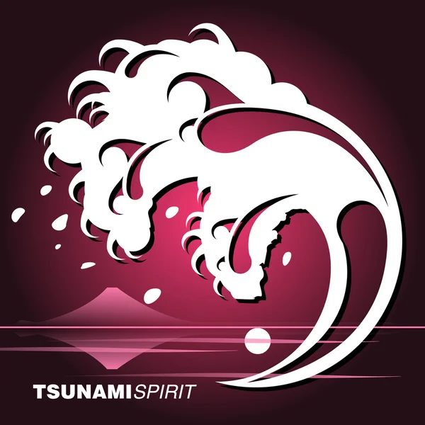 Tsunami Espírito de água —  Vetores de Stock