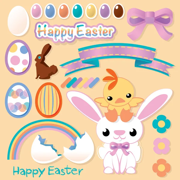 Easter Scrapbook Illustrations — Stock Vector