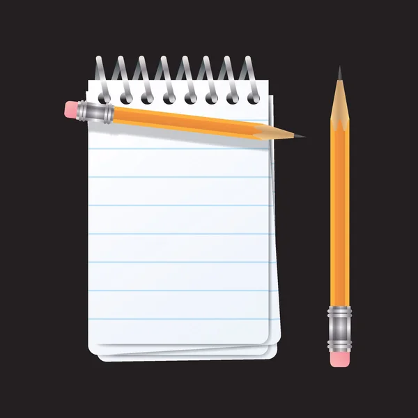 Notatnik i ołówek — Wektor stockowy
