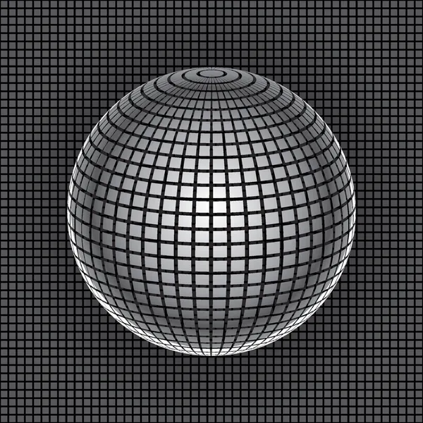 Metalik bir disko topu — Stok Vektör