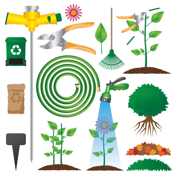 Gardening Objects — Stock Vector