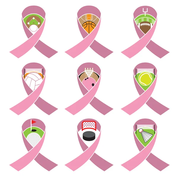 Breast Cancer Sporting Events — Stock Vector