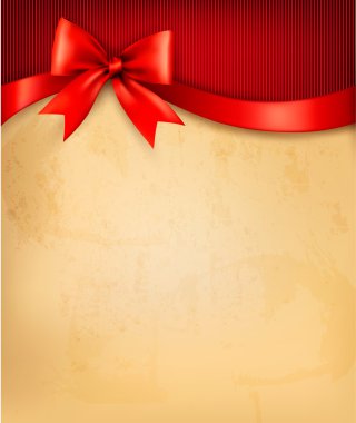 eski kağıt şerit ve kırmızı hediye yayla antika arka plan. ve