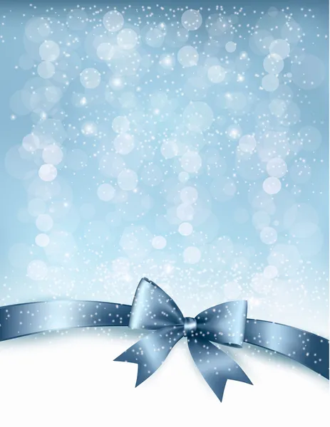 クリスマス ギフトの光沢のある弓とリボンで休日の背景。ve ロイヤリティフリーストックベクター