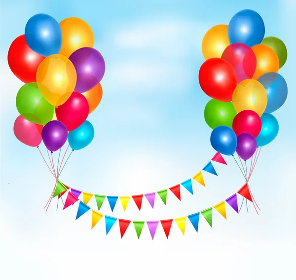 Birthday balloons frame composition with space for your text. Ve — Stock Vector