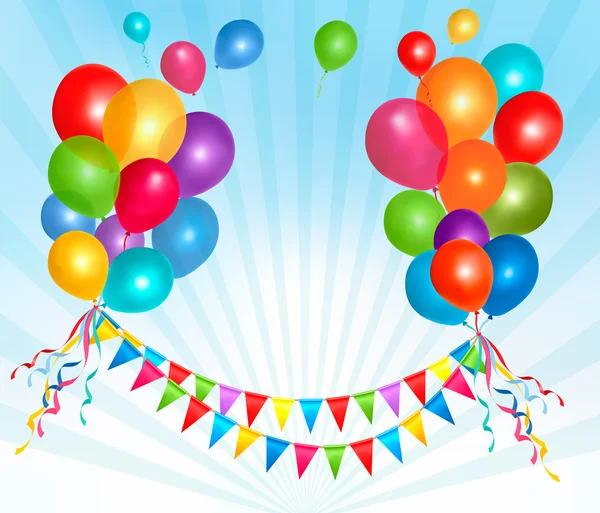 Composition du cadre des ballons anniversaire avec espace pour votre texte. Ve — Image vectorielle