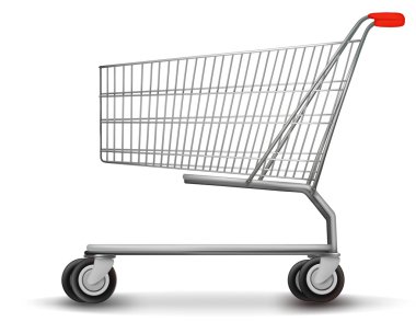 Shopping cart isolated on white background. Vector illustration.